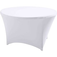 Oviala - Elastische Tischdecke für runden Tisch, 150 cm, weiß Weiß - Weiss von OVIALA