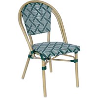 Oviala - Gartenstuhl im Pariser Bistro-Stil aus blauem Aluminium von OVIALA