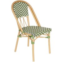 Oviala - Gartenstuhl im Pariser Stil aus Aluminium und grünem Kunstrattan von OVIALA