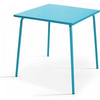 Quadratischer Gartentisch aus Metall Blau - Blau von OVIALA