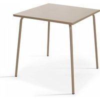Quadratischer Gartentisch aus Metall Taupe - Taupe von OVIALA