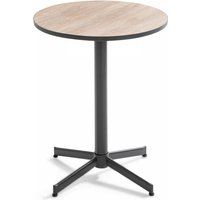 Oviala - Runder Bistrotisch mit Keramikplatte in Holzoptik Braun - Tivoli von OVIALA