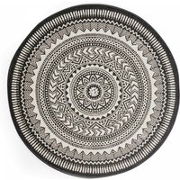 Oviala - Runder Teppich für den Außenbereich mit Mandala-Muster Schwarz - Schwarz von OVIALA