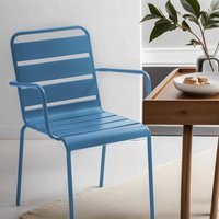 Sessel im industriellen Stil aus Metall Pazifisch blau - Pazifisch blau von OVIALA