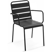 Sessel im industriellen Stil aus Metall Grau - Kohlengrau von OVIALA