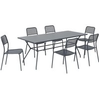Oviala - Set Tisch und 6 Gartenstühle anthrazitgrau von OVIALA