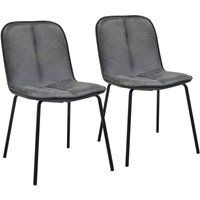 Oviala - Set mit 2 Stühlen aus Metall und grau beschichtetem Textil von OVIALA