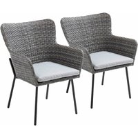 Set von 2 runden Gartenstühlen aus Rattan von OVIALA