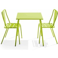 Stuhl Gartentisch quadratisch und 2 grüne Bistrostühle - Grün von OVIALA