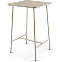 Quadratischer Bartisch aus Stahl in 70 x 70 x 105 cm Taupe - Palavas Quadratischer Bartisch aus Stahl in 70 x 70 x 105 cm Taupe - Palavas von OVIALA