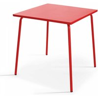 Oviala - Quadratischer Gartentisch aus Metall Rot - Palavas von OVIALA