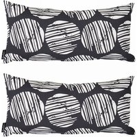 Rechteckiges Gartenkissen Motiv Apacha in 40 x 20 x 8 cm Schwarz-Weiss von OVIALA
