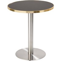 Runder Esstisch 60 cm, schwarz/goldene Platte und silberne Beine Runder Esstisch 60 cm, schwarz/goldene Platte und silberne Beine von OVIALA