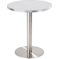 Runder Esstisch 60 cm weiß/silberne Platte und silberne Beine Runder Esstisch 60 cm weiß/silberne Platte und silberne Beine von OVIALA