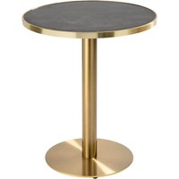 Runder Esstisch 60cm schwarze/goldene Marmorplatte und vergoldeter Fuß Runder Esstisch 60cm schwarze/goldene Marmorplatte und vergoldeter Fuß von OVIALA