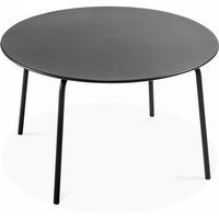 Oviala - Runder Gartentisch aus Metall Grau - Palavas von OVIALA