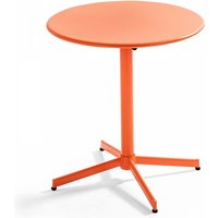 Runder Gartentisch mit runder Klapptischplatte aus Metall Orange - Orange von OVIALA