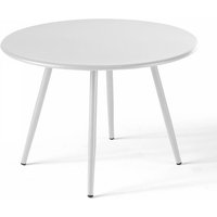 Runder Gartentisch von 40 cm aus pulverbeschichtetem Stahl Weiß - Palavas von OVIALA