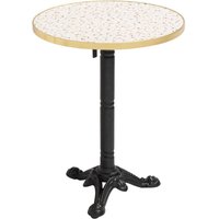 Runder Stehtisch 60 cm kippbar Terrazzo/Gold und schwarzer Fuß von OVIALA