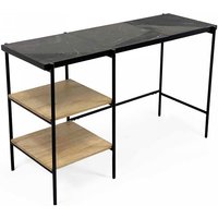 Schreibtisch mit Regalen aus Marmor und schwarzem Mangobaum Schreibtisch mit Regalen aus Marmor und schwarzem Mangobaum von OVIALA