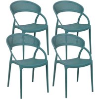 Oviala - Set aus 4 grünen Terrassenstühlen aus Kunststoff Oviala - Set aus 4 grünen Terrassenstühlen aus Kunststoff von OVIALA