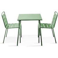 Oviala - Set aus quadratischem Tisch und 2 Stühlen Grüner Kaktus - Grüner Kaktus von OVIALA
