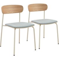 Set mit 2 stapelbaren Stühlen aus hellblauem Holz Set mit 2 stapelbaren Stühlen aus hellblauem Holz von OVIALA