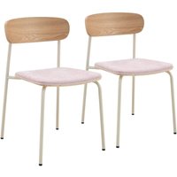 Set mit 2 stapelbaren Stühlen aus rosa Holz von OVIALA