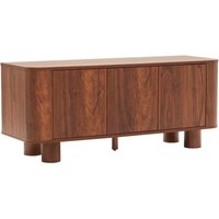 Skandinavischer TV-Schrank mit 3 Türen, L 120 cm, dunkles Holz von OVIALA