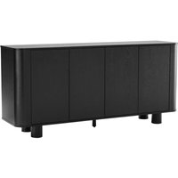 Skandinavisches Sideboard mit 4 Türen, L 160 cm, schwarzes Holz Skandinavisches Sideboard mit 4 Türen, L 160 cm, schwarzes Holz von OVIALA