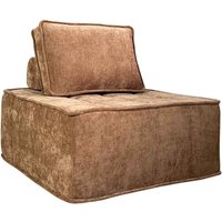 Stoffsessel für Modulsofa mit terrakottafarbenem Kissen von OVIALA