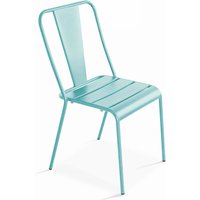 Stuhl aus türkisfarbenem Metall - Blaugrün von OVIALA