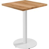 Tisch 60 cm weißes Bein und helles Holzdekor von OVIALA