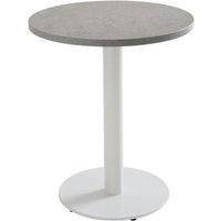 Tisch rund 60 cm weißes Bein und graue Betonbeschichtung Tisch rund 60 cm weißes Bein und graue Betonbeschichtung von OVIALA