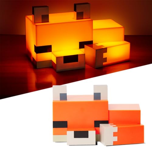 OVLENG Fuchs Nachtlicht Mcraft - Craft Fuchs-Lampe Wiederaufladbare Nachtlampe 7 Zoll, USB-C für Nachttischlampe für Wohnzimmer, Gaming, Studio, Zimmer, Geschenk für Jungs & Mädchen von OVLENG