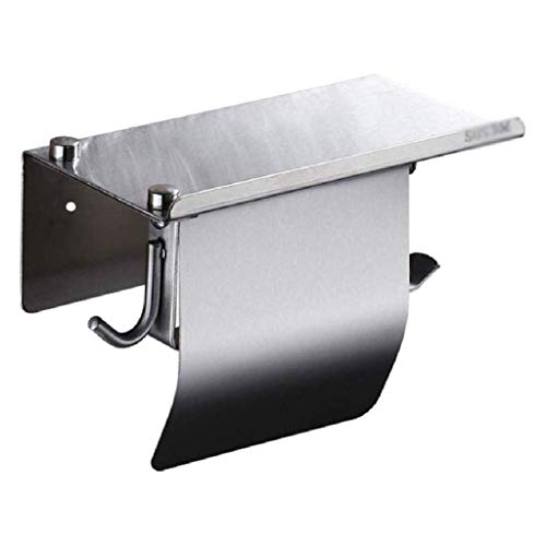 OVLIIYWZY Toilettenpapierhalter aus Metall - Toilettenpapierhalter Badezimmer-Papierrollenhalter Papierhandtuchhalter mit Ablage Wandbohrung Edelstahl gebürstet OVLIIYWZY Toilettenpapierhalter aus Metall - Toilettenpapierhalter Badezimmer-Papierrollenhalter Papierhandtuchhalter mit Ablage Wandbohrung Edelstahl gebürstet von OVLIIYWZY