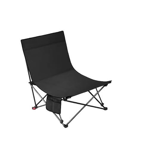 OVLRIJP Campingstuhl Faltbar, Faltbare Campingstühle Leicht Klein, Klappstuhl Camping, Faltstuhl Camping mit Seitentasche, Perfekt für Angeln, Picknick und Wandern (Schwarz) von OVLRIJP
