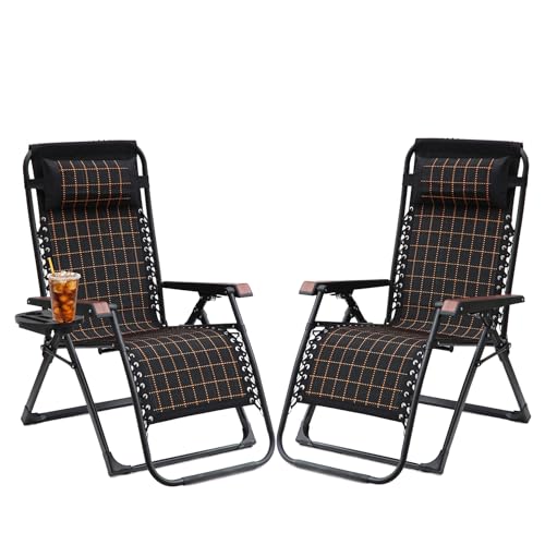 OVLRIJP Liegestuhl Klappbar Garten Relaxsessel mit Liegefunktion, Sonnenliege Gartenliegestuhl mit Verstellbarer Rückenlehne, Gartenliege, Sonnenliegen für Garten, Balkon, Terrasse (A-2pcs) von OVLRIJP