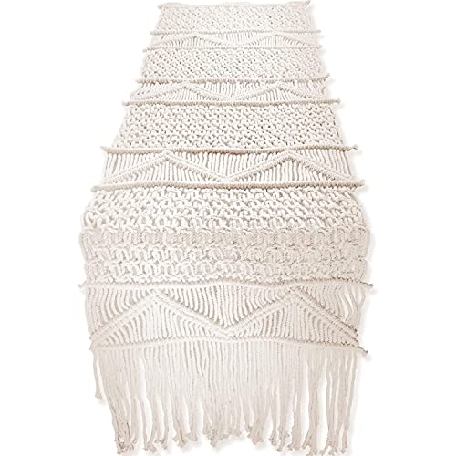 OVNSHVN Makramee Tischläufer Makramee Tischset Boho Beige Handgewebt Im Nordischen Stil Hochzeitsdeko Vintage Tischdecke 35cm*180cm OVNSHVN Makramee Tischläufer Makramee Tischset Boho Beige Handgewebt Im Nordischen Stil Hochzeitsdeko Vintage Tischdecke 35cm*180cm von OVNSHVN