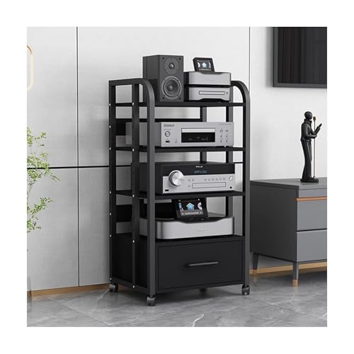 AV-Medienschrankständer, Hifi rack Großer Stereo-Racks, Audio-Video-Regal, Medienkonsole, Stereo-Schrank mit Aufbewahrungsschublade für Büro, Schlafzimmer, Wohnzimmer, Aufnahmeraum(Nero,19.4x15.7x39.4 AV-Medienschrankständer, Hifi rack Großer Stereo-Racks, Audio-Video-Regal, Medienkonsole, Stereo-Schrank mit Aufbewahrungsschublade für Büro, Schlafzimmer, Wohnzimmer, Aufnahmeraum(Nero,19.4x15.7x39.4 von OVOGGPAN
