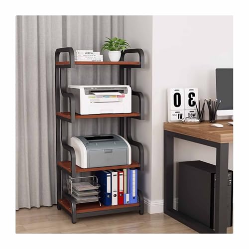 OVOGGPAN AV-Medienständer, HiFi Rack Arc Audio-Video-Regal Stereo-Ständer für Unterhaltung Stereo-Racks Komponentenaufbewahrung und Sammlungsanzeige(Red Walnut,50x40x132cm) von OVOGGPAN