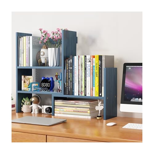 OVOGGPAN Erweiterbarer Schreibtisch-Bücherregal-Organizer – Verstellbarer mehrstufiger Schreibtischaufsatz für das Homeoffice, das Wohnheim oder den Arbeitstisch(Blauw,15CM/5.9in) von OVOGGPAN