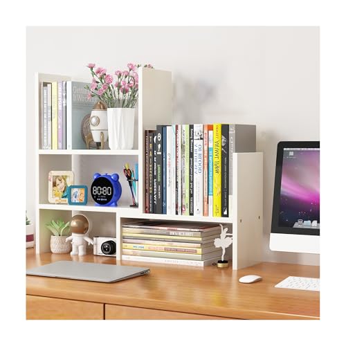 OVOGGPAN Erweiterbarer Schreibtisch-Bücherregal-Organizer – Verstellbarer mehrstufiger Schreibtischaufsatz für das Homeoffice, das Wohnheim oder den Arbeitstisch(Wit,15CM/5.9in) von OVOGGPAN