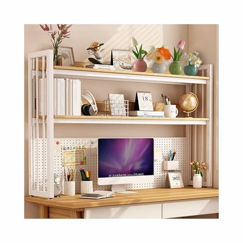 OVOGGPAN Mehrstöckiger Schreibtischaufsatz für Studentenwohnheime, multifunktionales Schreibtisch-Bücherregal – für das Home-Office, das Studentenwohnheim oder das Schlafzimmer(Wit,85cm/33.5in) von OVOGGPAN