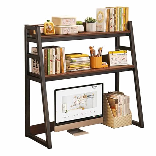 OVOGGPAN Mehrstufiger Schreibtischaufsatz für Studentenwohnheime, Monitorständer mit Aufbewahrung, Desktop-Bücherregal-Organizer, für Zuhause und den kleinen Schreibtisch(Nero,55x32x90cm) von OVOGGPAN