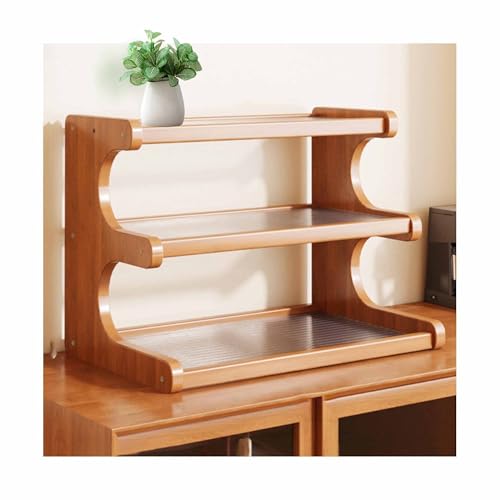 OVOGGPAN Modernes Schreibtisch-Organizer-Regal aus Bambus und Acryl – Schreibtisch-Ständer für Studentenwohnheime – für das Homeoffice, das Studentenwohnheim oder den Schminktisch(11.8x7.9x12.2in) von OVOGGPAN