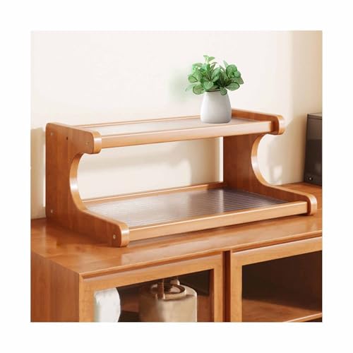 OVOGGPAN Modernes Schreibtisch-Organizer-Regal aus Bambus und Acryl – Schreibtisch-Ständer für Studentenwohnheime – für das Homeoffice, das Studentenwohnheim oder den Schminktisch(11.8x7.9x7.9in) von OVOGGPAN