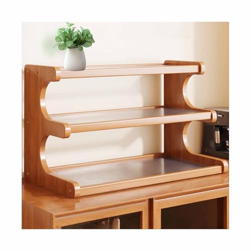 OVOGGPAN Modernes Schreibtisch-Organizer-Regal aus Bambus und Acryl – Schreibtisch-Ständer für Studentenwohnheime – für das Homeoffice, das Studentenwohnheim oder den Schminktisch(19.7x7.9x12.2in) von OVOGGPAN