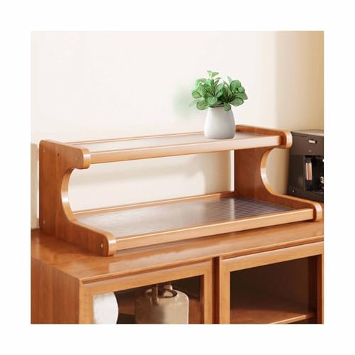 OVOGGPAN Modernes Schreibtisch-Organizer-Regal aus Bambus und Acryl – Schreibtisch-Ständer für Studentenwohnheime – für das Homeoffice, das Studentenwohnheim oder den Schminktisch(19.7x7.9x7.9in) von OVOGGPAN