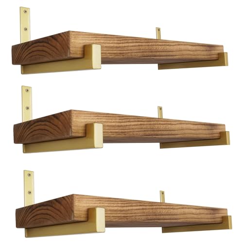 OVOV Robuste Regalhalterungen zur Wandmontage, industriell, Bauernhaus, schwebende Regalhalterungen mit Lippe, goldfarben, 30,5 cm, 6 Stück OVOV Robuste Regalhalterungen zur Wandmontage, industriell, Bauernhaus, schwebende Regalhalterungen mit Lippe, goldfarben, 30,5 cm, 6 Stück von OVOV